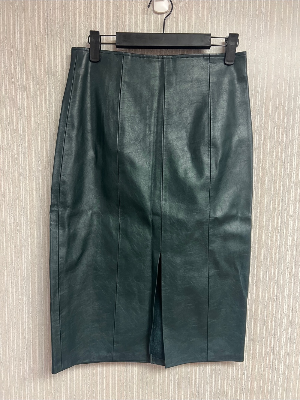 DO+BE Dark Green Faux Leather Pencil Skirt